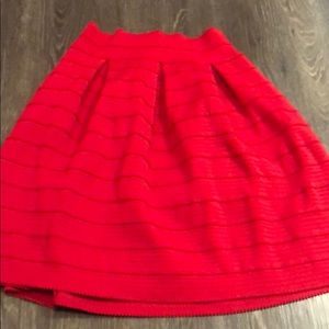 New York and Company stretch red full skirt